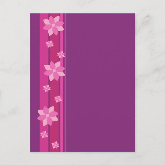 Rosa Blume Postkarte (Vorderseite)