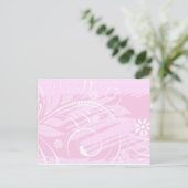 rosa Blume Postkarte (Stehend Vorderseite)