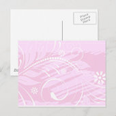 rosa Blume Postkarte (Vorne/Hinten)
