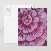 Rosa Blume Postkarte (Vorne/Hinten)