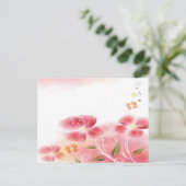 Rosa Blume Postkarte (Stehend Vorderseite)