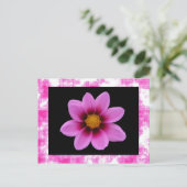 Rosa Blume Postkarte (Stehend Vorderseite)