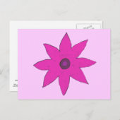 rosa Blume Postkarte (Vorne/Hinten)