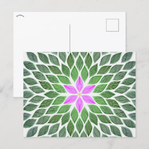 rosa Blume Postkarte
