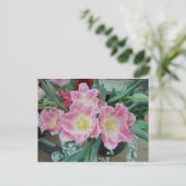 Rosa Blume Postkarte (Stehend Vorderseite)