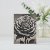 Rosa Blume Postkarte (Stehend Vorderseite)