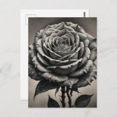 Rosa Blume Postkarte (Vorne/Hinten)