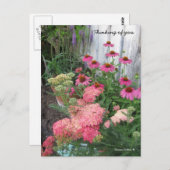 Rosa Blume Postkarte (Vorne/Hinten)