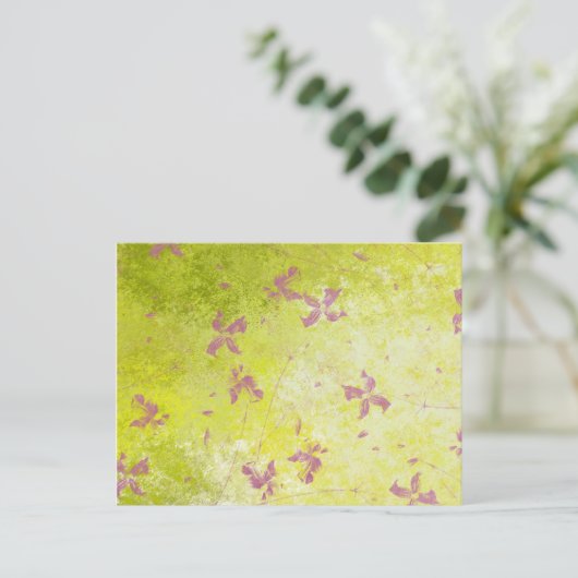 Rosa Blume Postkarte (Stehend Vorderseite)