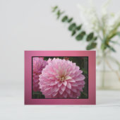 Rosa Blume Postkarte (Stehend Vorderseite)