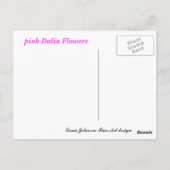Rosa Blume Postkarte (Rückseite)