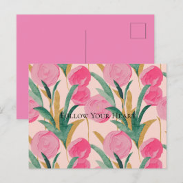 Rosa Blume Postkarte