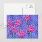 Rosa Blume Postkarte (Vorne/Hinten)