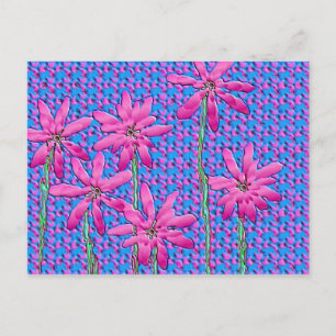 Rosa Blume Postkarte