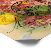 Rosa Blume Postkarte Digitale Kunst Poster (Ecke)