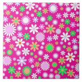 Rosa Blume Power Fliese (Vorderseite)