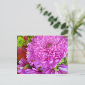 Rosa Blume Power Postkarte (Stehend Vorderseite)