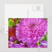 Rosa Blume Power Postkarte (Vorne/Hinten)