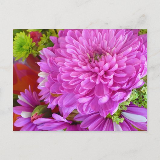 Rosa Blume Power Postkarte (Vorderseite)