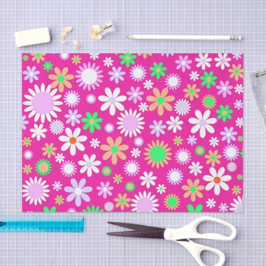 Rosa Blume Power Seidenpapier (Handwerk)