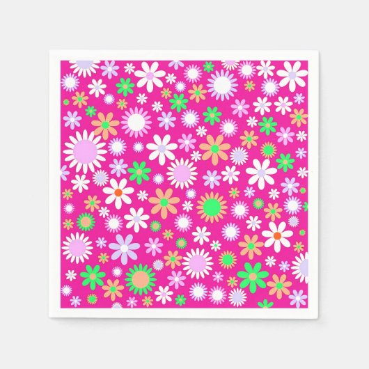 Rosa Blume Power Serviette (Vorderseite)