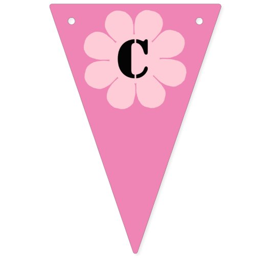 Rosa Blume Power Wimpelkette (Erste Fahne)