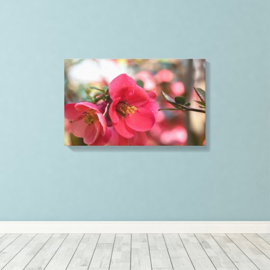 Rosa Blume Premium Leinwand (Insitu (Holzboden))