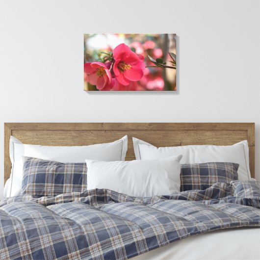 Rosa Blume Premium Leinwand (Insitu (Schlafzimmer))