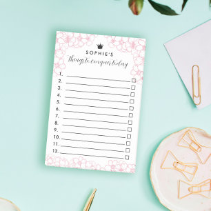 Rosa Blume Prinzessin Kronen erobern Post-it Klebezettel