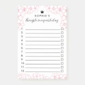 Rosa Blume Prinzessin Kronen erobern Post-it Klebezettel (Vorderseite)