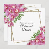 Rosa Blume - Probe Abendessen Einladung (Vorne/Hinten)