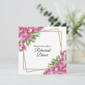 Rosa Blume - Probe Abendessen Einladung (Stehend Vorderseite)