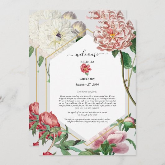 Rosa Blume Programm (Vorne/Hinten)