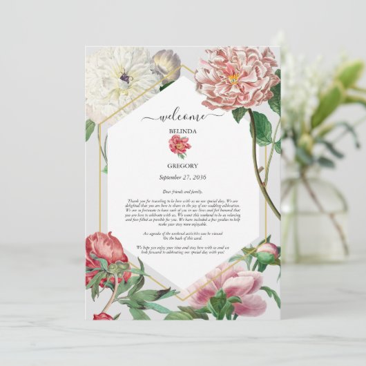 Rosa Blume Programm (Stehend Vorderseite)