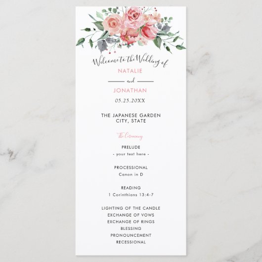 Rosa Blume Programm (Vorderseite)