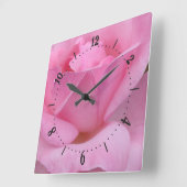 Rosa Blume quadratische Wanduhr (Winkel)