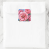 Rosa Blume Quadratischer Aufkleber (Tasche)