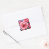 Rosa Blume Quadratischer Aufkleber (Umschlag)