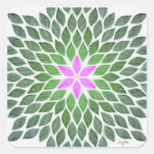 rosa Blume Quadratischer Aufkleber (Vorderseite)