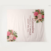 Rosa Blume Quinceañera Foto Stand Wandteppich (Vorderseite (Horizontal))