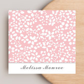 Rosa Blume reinigen Weibliche Niedliche Schrift Quadratische Visitenkarte