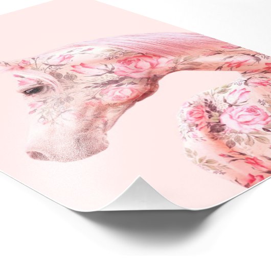 Rosa Blume Reiten | Ästhetische Kunst Fotodruck (Ecke)