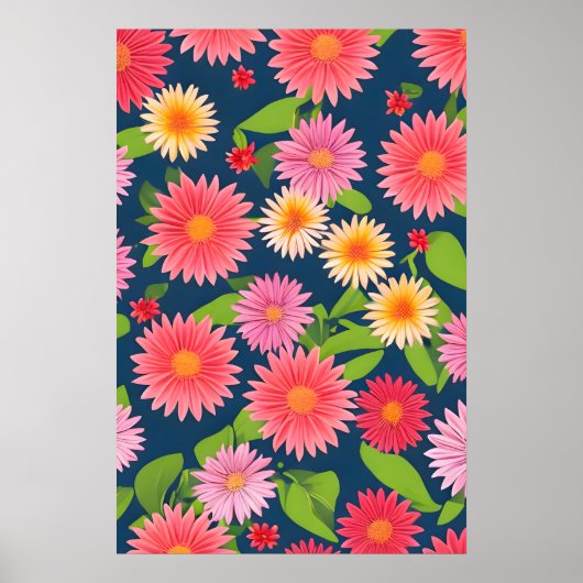 Rosa Blume, Retrostil Poster (Vorne)