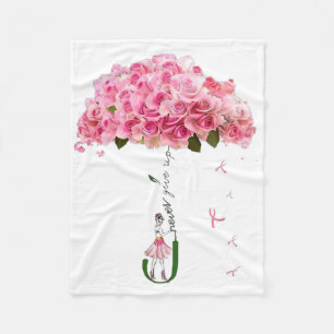 Rosa Blume Ribbon Brustkrebs Sensibilisierungskamp Fleecedecke