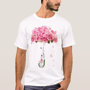 Rosa Blume Ribbon Brustkrebs Sensibilisierungskamp T-Shirt