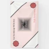 Rosa Blume Ribbon von Kenneth Yoncich Banner (Vertikal)