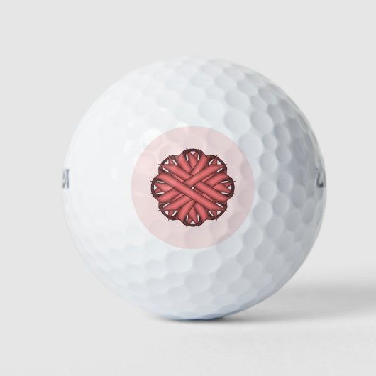 Rosa Blume Ribbon von Kenneth Yoncich Golfball (Vorderseite)