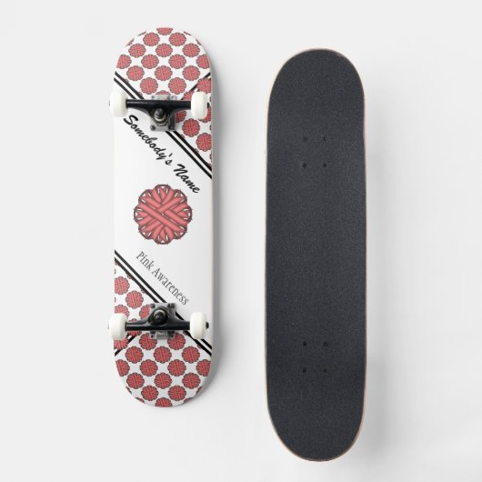 Rosa Blume Ribbon von Kenneth Yoncich Skateboard (Vorderseite)