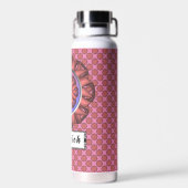 Rosa Blume Ribbon von Kenneth Yoncich Trinkflasche (Rückseite)