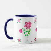 Rosa Blume Ringer-Tasse Tasse (Links)